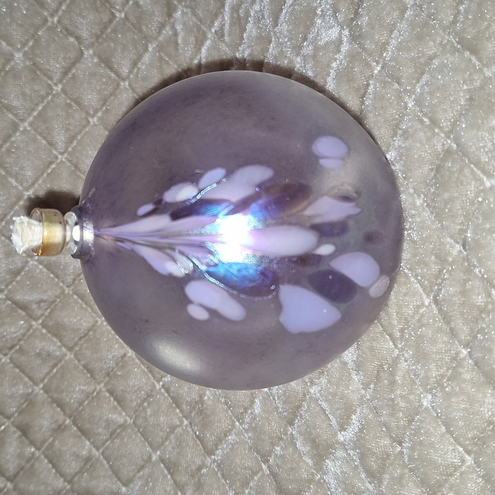 Glass Eye Studio Hand-Blown Iridescent Glass Oil Lamp